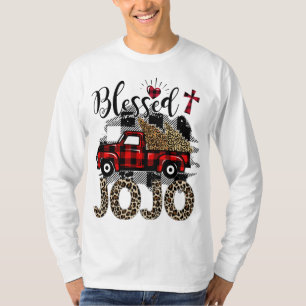 Red truck Leopard blessed Jojo best gift for grand T-Shirt
