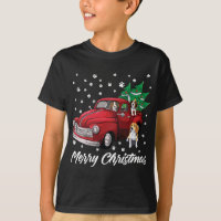Red Truck Merry Christmas Tree Beagle Dog Christma