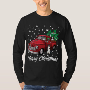 Red Truck Merry Christmas Tree Border Collie Chris T-Shirt
