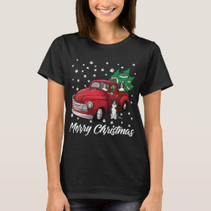 Red Truck Merry Christmas Tree Border Collie Chris T-Shirt