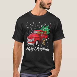 Red Truck Merry Christmas Tree Dachshund Christmas T-Shirt