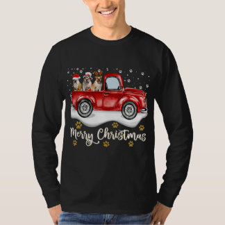 Red Truck Merry Christmas Tree English Bulldog T-Shirt