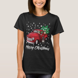 Red Truck Merry Christmas Tree French Bulldog Chri T-Shirt