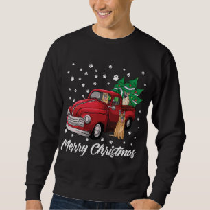 Red Truck Merry Christmas Tree German Shepherd dog Sweatshirt