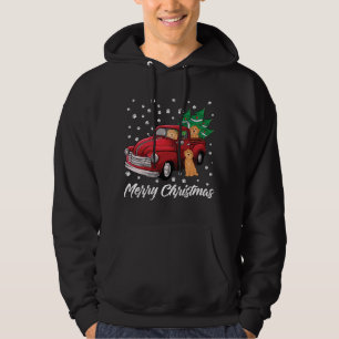 Red Truck Merry Christmas Tree Goldendoodle Christ Hoodie