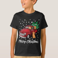 Red Truck Merry Christmas Tree Goldendoodle Christ