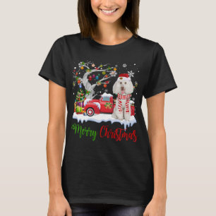 Red Truck Merry Christmas Tree Poodle Pajama T-Shirt