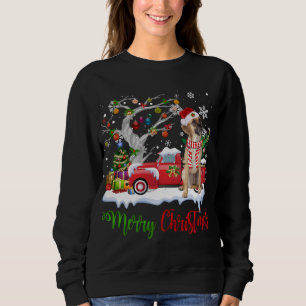 Red Truck Merry Christmas Tree Puggle Pajama Sweatshirt