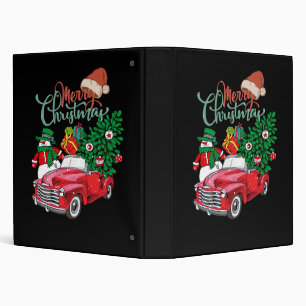 Red Truck Pickup Christmas Tree Merry Christmas Sn Binder
