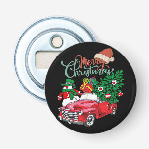 Red Truck Pickup Christmas Tree Merry Christmas Sn Bottle Opener