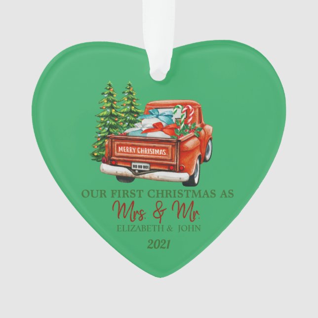 Red Truck Pine Trees présente notre premier Noël (devant)