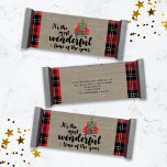Red Truck Plaid Christmas Candy Bar Wrapper<br><div class="desc">1. Candy Bars are NOT INCLUDED 2. This candy bar wrapper template has been designed to fit 1.55oz Hershey Bars or other standard-size candy bars. 3. Each sheet has one candy bar wrapper, simply cut away the instructions and wrap them around the candy bar to create a personalized party favour....</div>