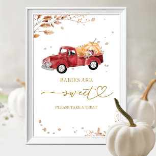 Red Truck Pumpkin Fall Babies Are Sweet Sign