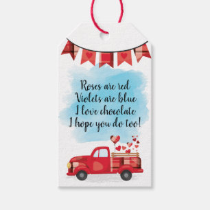 Red Truck Valentine's Day Poem Favour Gift Tags