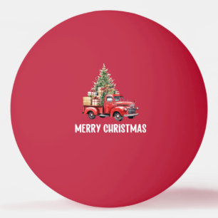 Red truck with Christmas Tree for Ping pong player Ping Pong Ball