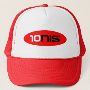 Red Trucker Hat with tennis sport logo