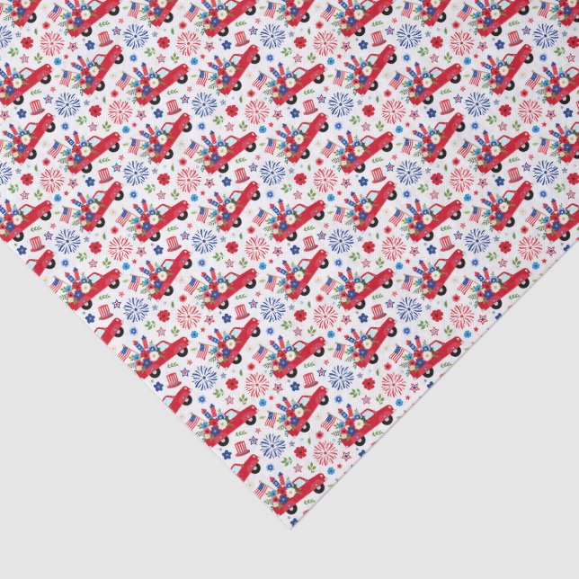Red Trucks Tissue Paper (Detail)