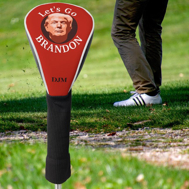 Red Trump Let's Go Brandon Monogram Golf Head Cover (Creator Uploaded)