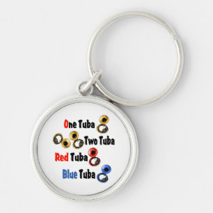 Red Tuba Blue Tuba Keychain