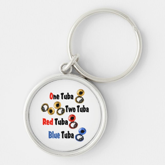 Red Tuba Blue Tuba Keychain (Front)