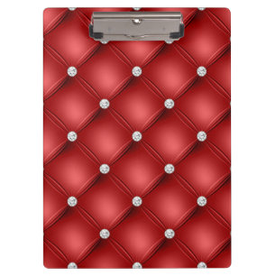 Red Tufted Small Square Decorative Pattern Clipboard