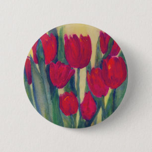 red tulip 2 inch round button