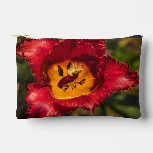 Red tulip accessory pouch (Front)