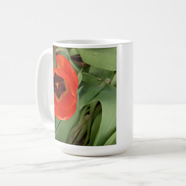 Red Tulip Coffee Mug (Front Left)