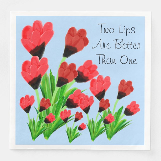 Red Tulip Dinner Napkins (Front)