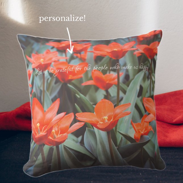 Red tulip field throw pillow (Creator Uploaded)