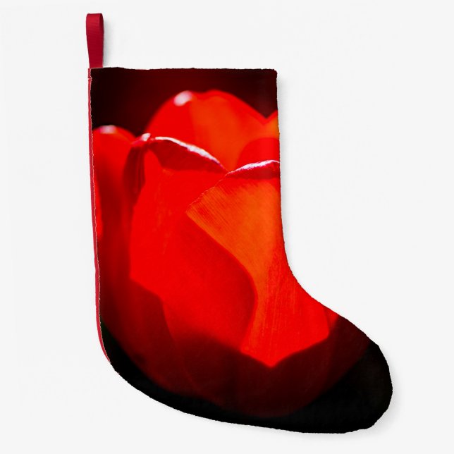 Red Tulip Flower - Fire Small Christmas Stocking (Front)