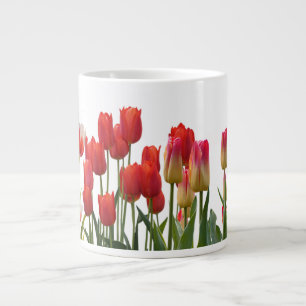 Red Tulip Flowers Large Coffee Mug
