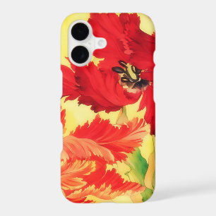 Red Tulip Flowers Vintage Style Art Phone Case