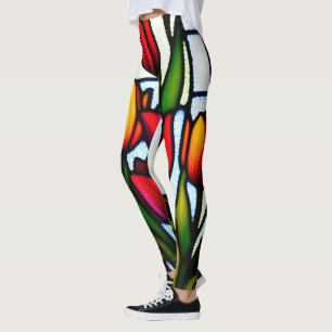 Red Tulip Leadlight, Leggings
