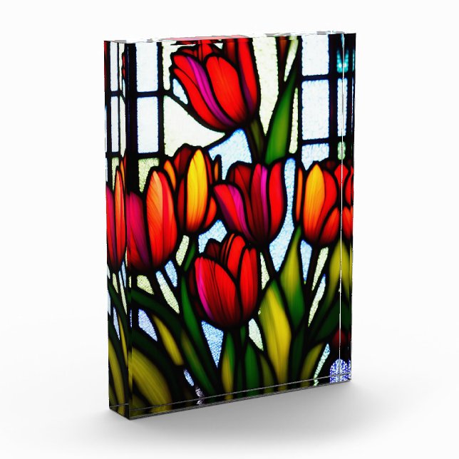 Red Tulip Leadlight, Photo Block (Left)