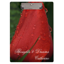 Red Tulip Macro Photo Floral Nature Art Clipboard