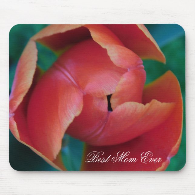 Red Tulip Macro Photo Mouse Pad (Front)