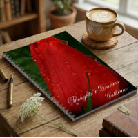 Red Tulip Macro Photo Personalized Notebook Journa