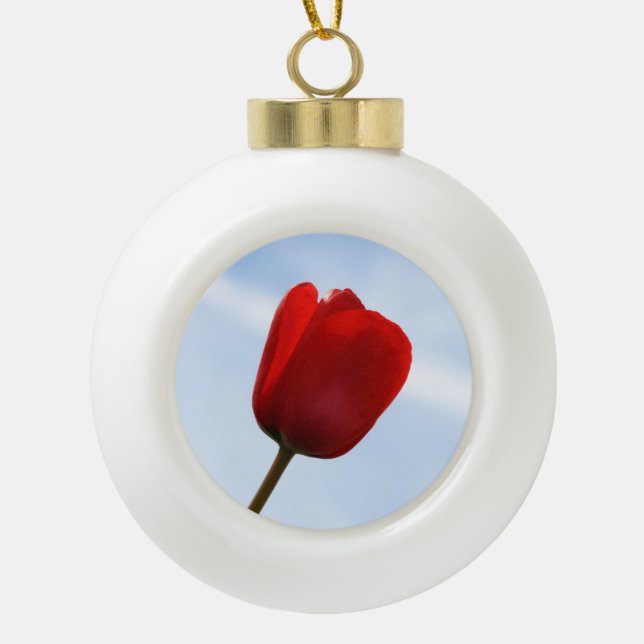 Red Tulip Ornament (Front)