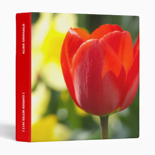 Red Tulip Personalized Binder
