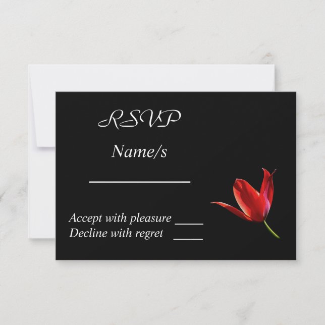 Red Tulip RSVP Card (Front)
