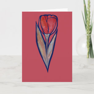 Red Tulip Spring Nature Card