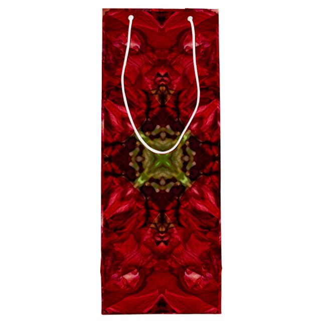 Red Tulip Square Wine Gift Bag (Back)