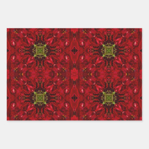 Red Tulip Square Wrapping Paper Sheet