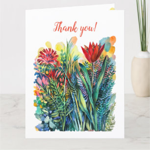 Red tulip thank you card