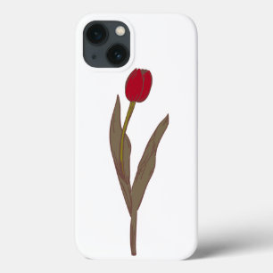 Red Tulip – Vintage Floral Illustration iPhone 13 Case