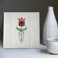 Red Tulip Wall Decor Art Nouveau Art Deco Gibbons