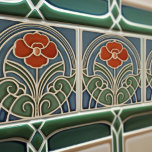 Red Tulip Wall Decor Art Nouveau Art Deco Tile<br><div class="desc">Welcome to CreaTile! Here you will find handmade tile designs that I have personally crafted and vintage ceramic and porcelain clay tiles, whether stained or natural. I love to design tile and ceramic products, hoping to give you a way to transform your home into something you enjoy visiting again and...</div>
