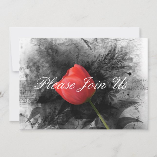 Red Tulip Wedding Invitation (Front)