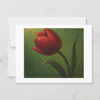 Red Tulip with Dew,  Postcard